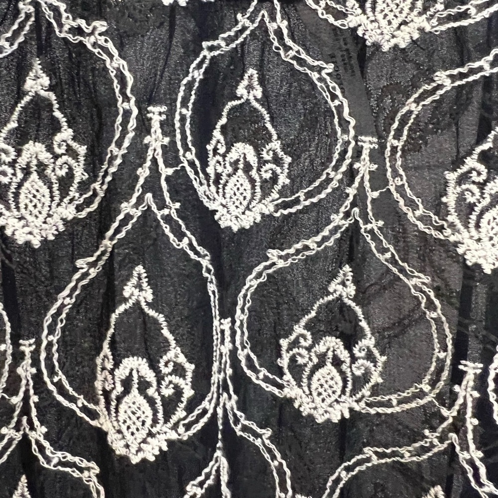 NWT!! Anthropologie SHEER EMBROIDERED MINI DRESS. Size M. Black Embroidered. - Picture 10 of 11